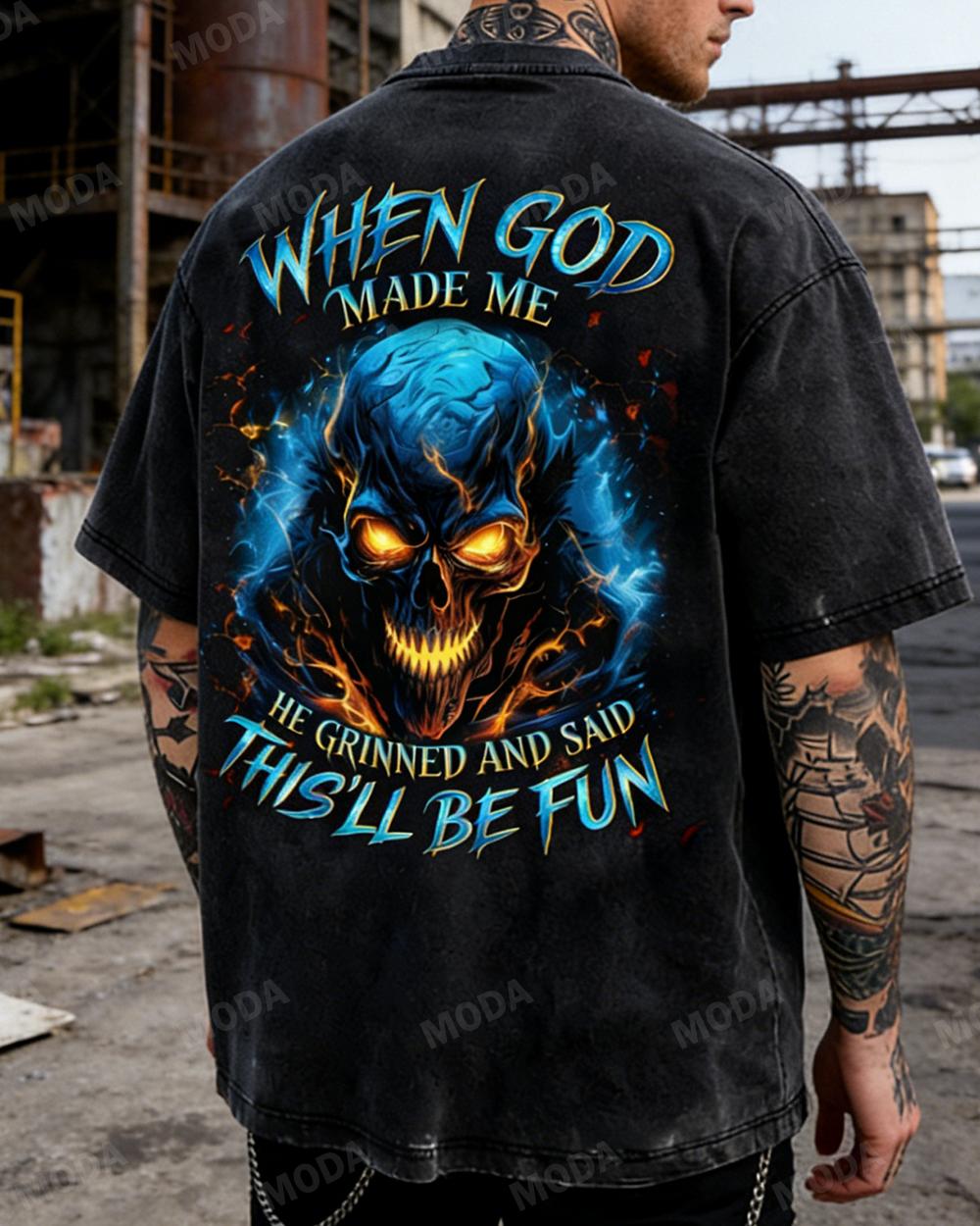 Chaosmoda Generation X When God Made Me Custom Year Skull T-shirt