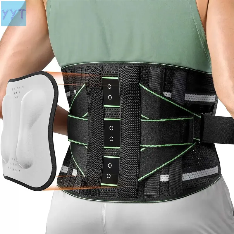YYT1  Back Brace Lower Back, 8X Powerful Lumbar Support with Removable 3D Pad, Support Belt Men Women, Breathable Back Support Brace with Adjustable Strap, Waist Trainer Belt, Recovery Belt, Waist Cinch, Waist Training Belt