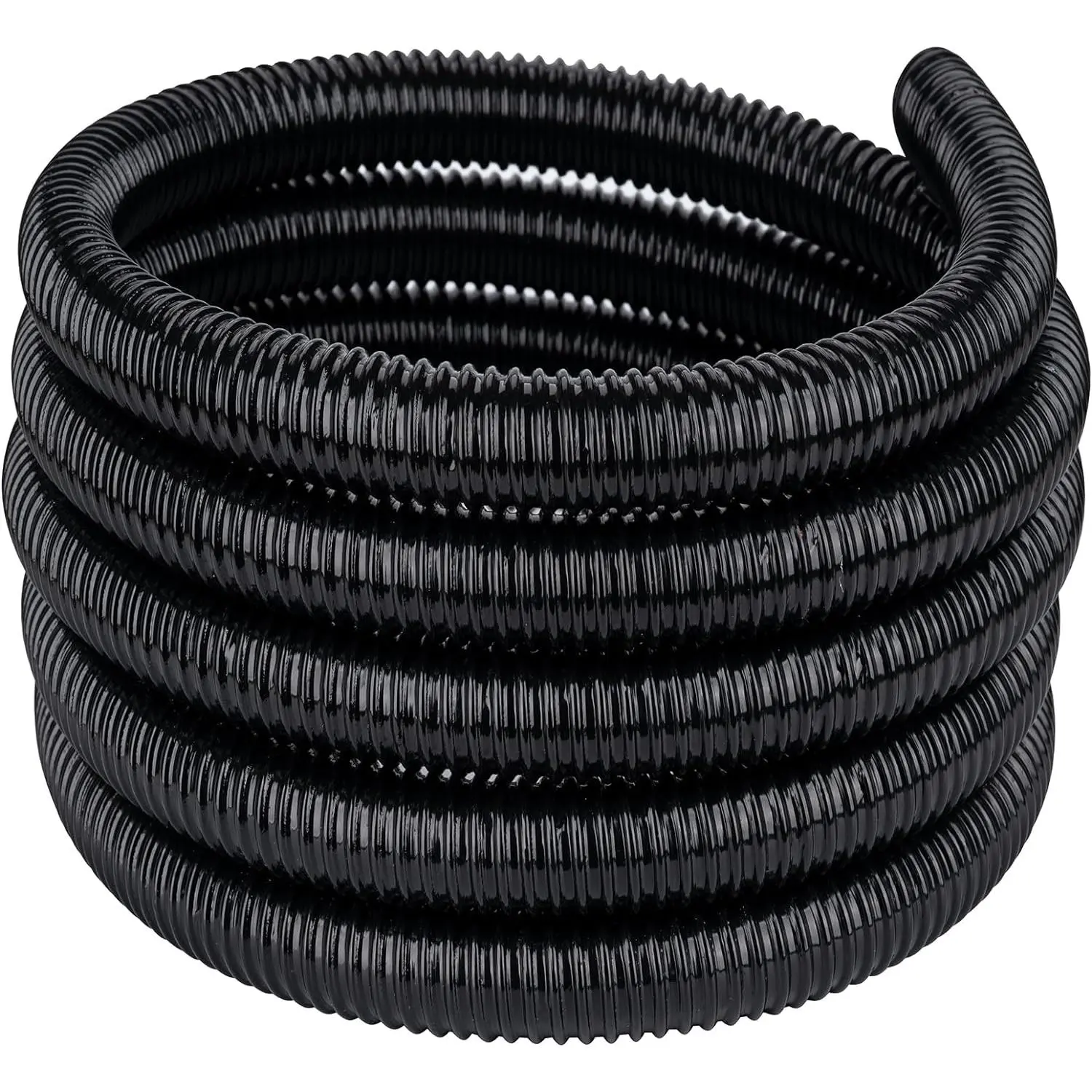 Pond Tubing,1-1/2 inch PVC Flexible Pond Hose, Black Corrugated Waterfall Sump Pump Hose,Drainage Pipe, Kinkproof for Garden Ponds, 1-1/2"x25FT