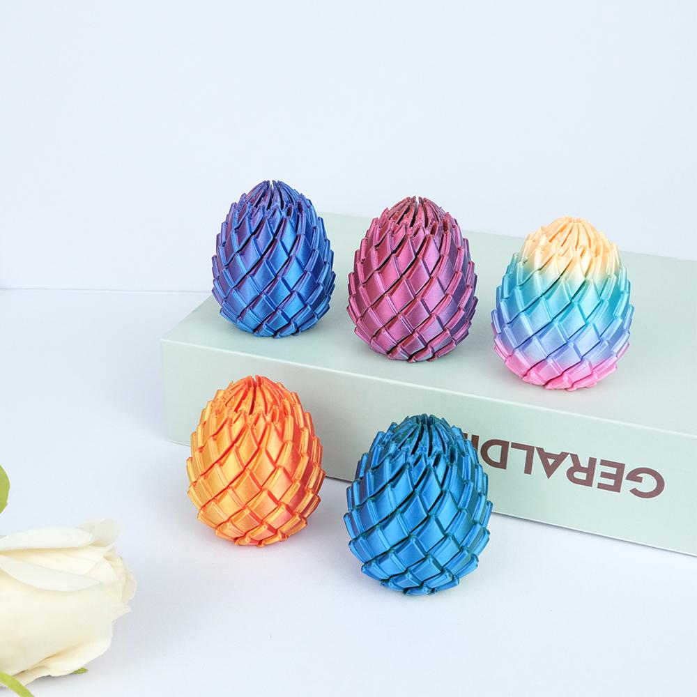Twisty Fidget Egg Dragon Eggs Slime Stress Ball Toys, 3D Printed Desk Toy Fidget Spinner Gadget, Fun Easter Egg Basket Stuffers, Cool Birthday Gifts & Party Favors for Kids Girls Boys, Anxiety Relief Sensory Toy for Home School Office