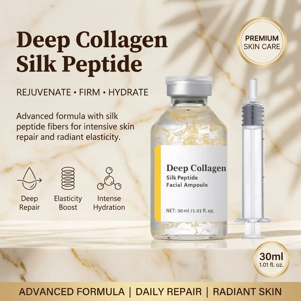 Senmu Collagen Silk Peptide Ampoule Serum, Firming Anti-Wrinkle Elasticity Essence Set, Beauty Care Kit for Skin Tightening and Wrinkle Reduction