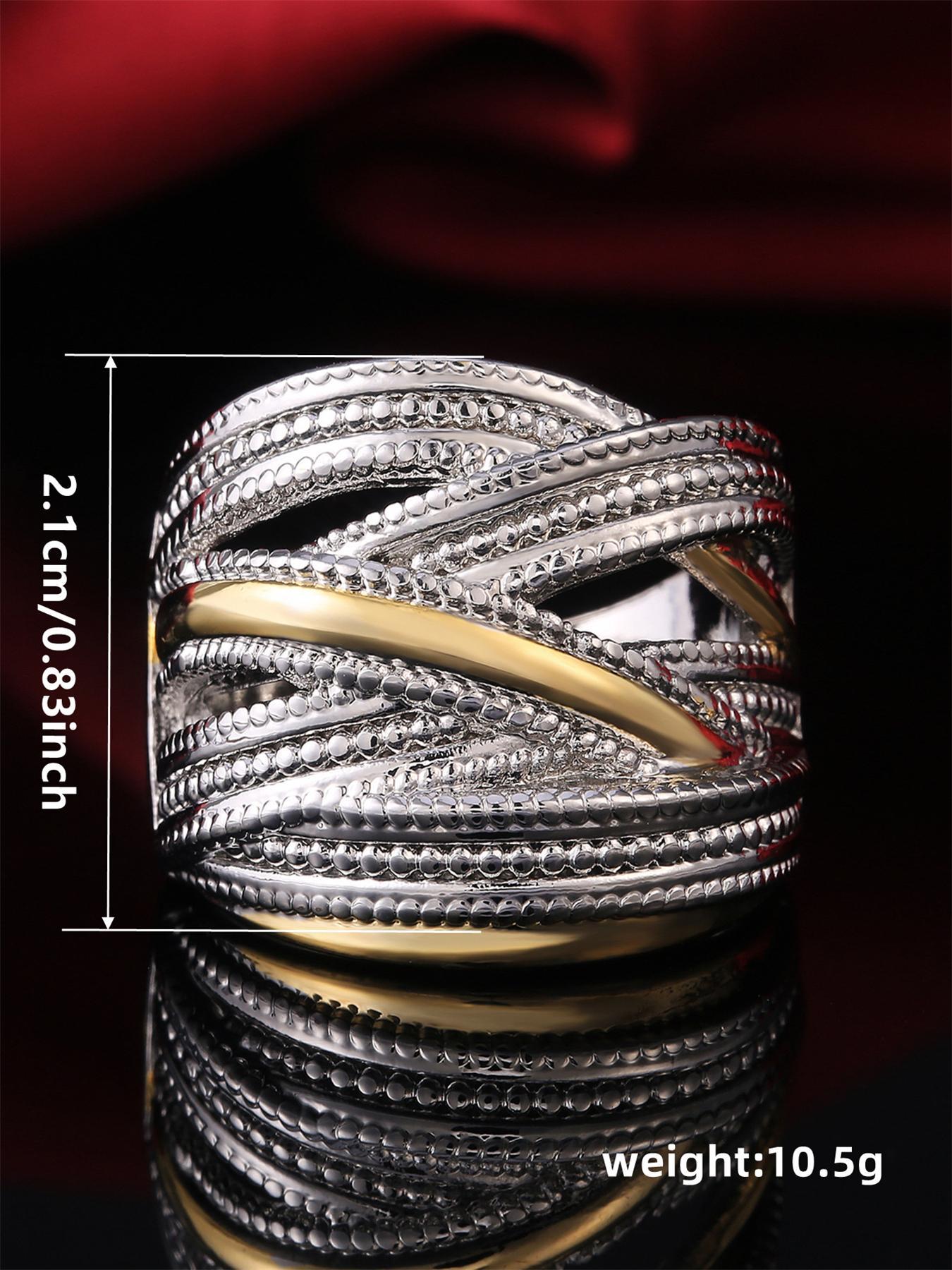 Fashion Criss Cross Design Ring, Rings for Women, Textured Metal Decor Ring for Women, Wedding Engagement Bridal Jewelry Gift, Stackable Rings, Statement Rings, Unique Rings