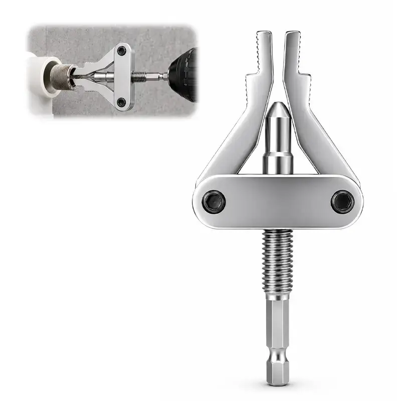 Broken Pipe Thread Extractor, Universal 1/2" 3/4" 1" Pipe Nipple Remover, Drill Powered Broken Thread Removal Tool for Rusty Faucet & Pipe Nipples