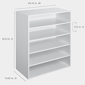 Stackable 5-Shelf Organizer, White