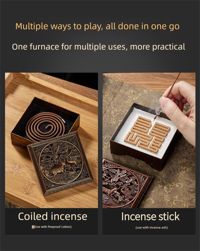 Alloy Incense Burner Set for Seal Coil Agarwood Sandalwood Tea Ceremony Aromatherapy Household Use Versatile Design holder