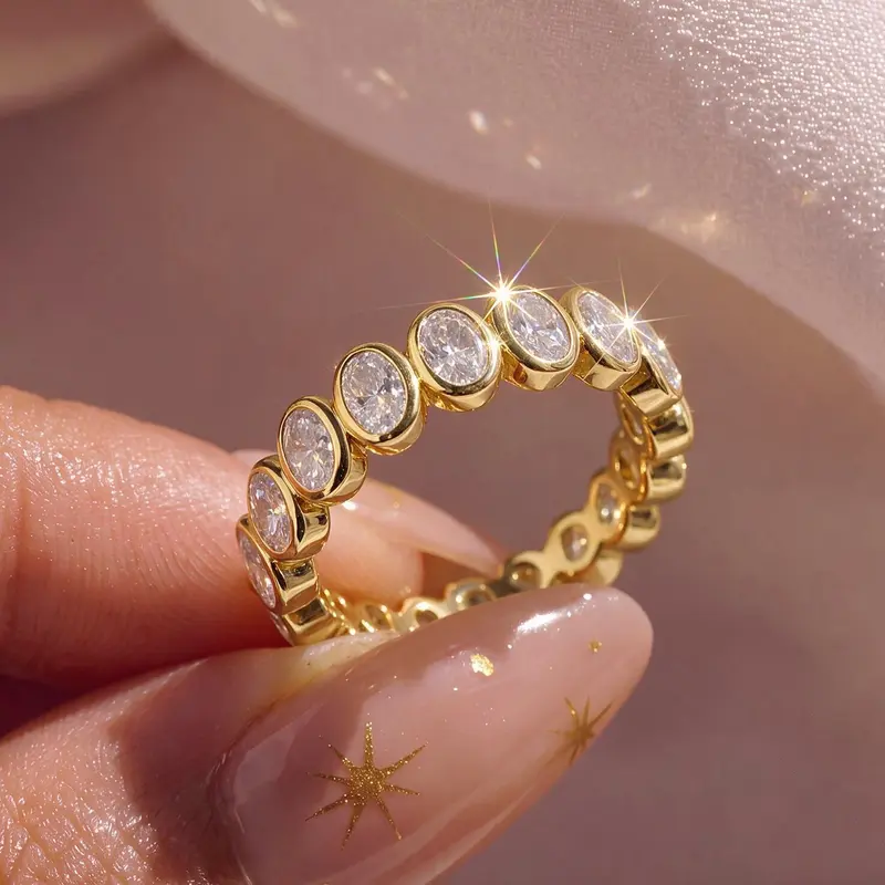 Luxury Halo Ring for Women, Full Zircon Sparkle, Oval, Square, Heart Shapes, Classic Wedding, Proposal, Fashion, Geometric, Index Finger, Tail Ring, Sparkling Zircon Inlay