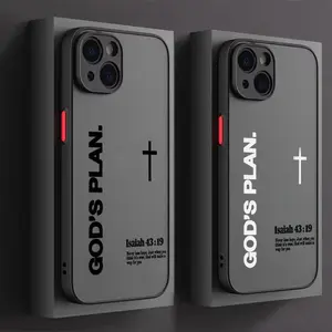 'God's Plan" Isaiah 43:19 Jesus Matte Phone Case for iPhone 17 16 15 14 13 12 11 Pro Max Luxury Shockproof Protection Smartphone Cover Suitable for iPhone 15