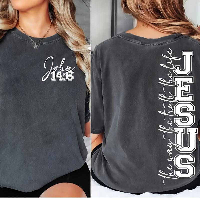 "Christian  John 14:6 DTF Iron-On Vinyl Heat Transfer Stickers - 'The Way The Truth The Life' Scripture Design, Faith Inspired Washable Durable DIY T-Shirt Sweatshirt Tote Bag Decoration"