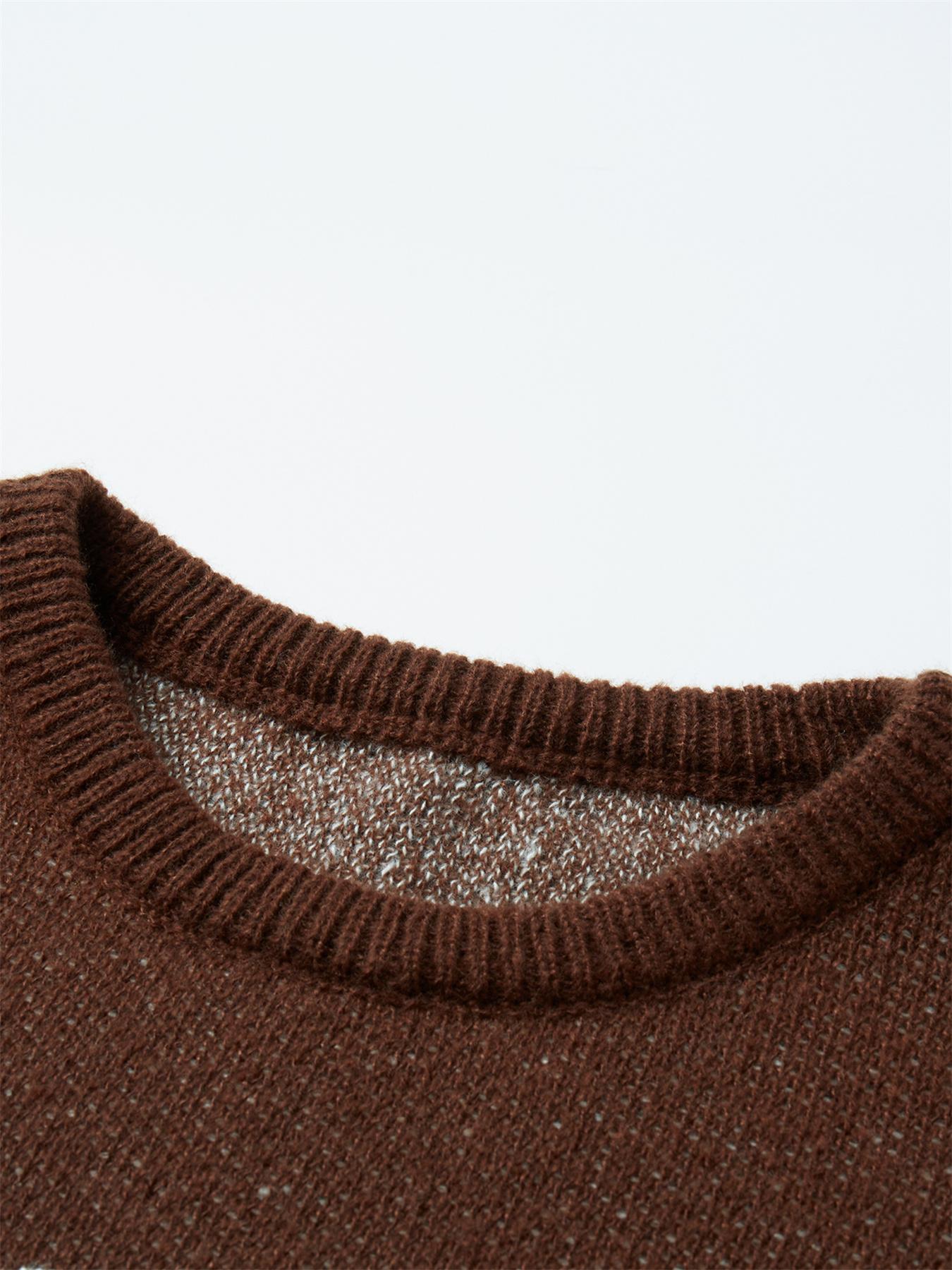 #Springfresh Love Men's / Unisex Cartoon Cat Jacquard Crew Neck Sweater Loose Casual Long-sleeve Knitwear Fashionable Autumn and Winter Knitwear Daily Wear Pullover College Style Versatile Trendy Brand SpringStatements