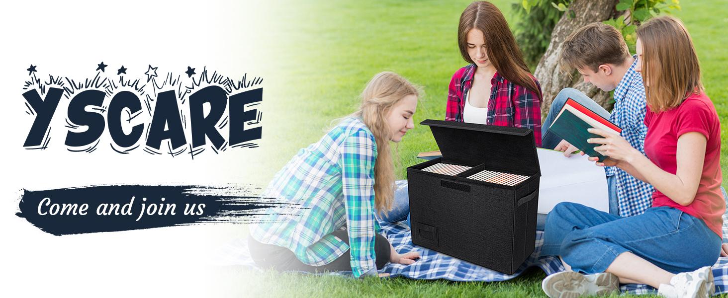 2-Pack Comic Book Organizer, Collapsible Comics Book Case With Dividers and Carrying Handles, Holds 150 Comics, 15.5" X 7.5" X 11.3" Heavy-Duty Stackable Case