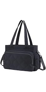 Lunch Bag Women Double Deck Quilted Puffer Insulated Lunch Cooler Leakproof Durable Reusable For Work Picnic Meal Prep