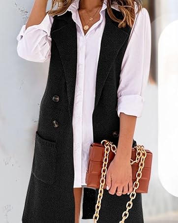 Women Open Front Lapel Collar Cardigan Vest Button Down Long Sweaters Cardigan Solid Outerwear Coats Tops Green