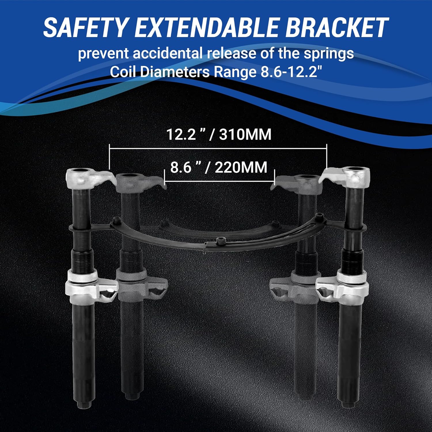 Spring Compressor Tool, Coil Spring Compressor Tool Set with Extendable Bracket, Heavy Duty Macpherson Strut Spring Compressor Tool with 2425LB Capacity for   ATV UTV