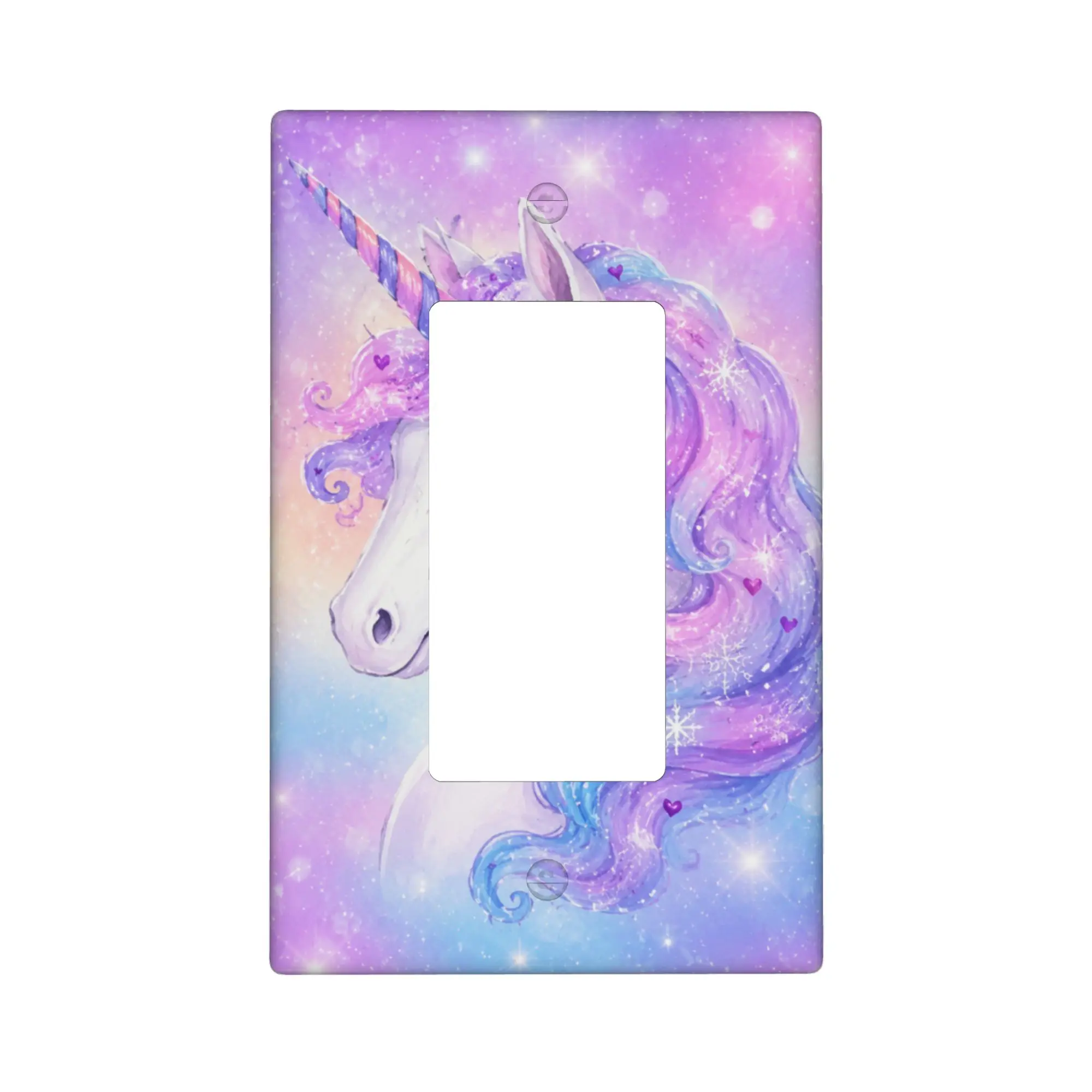Unicorn Rainbow Light Switch Cover Decorative Cute 1 Gang Rocker Wall Plate Magical Fantasy Bedroom Switch Plate Decorative Light Switch Cover Plate For Kids Room Nursery Home Decor