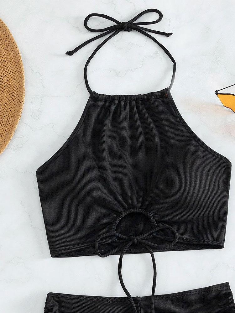 Stylish Drawstring High-Waist Bikini Set – Chic & Comfy Summer Look