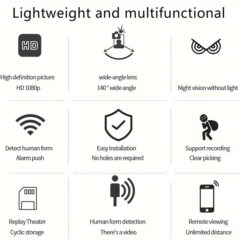 2.4 GHz WiFi Video Recorder Camera, Indoor Safety and Security Surveillance Night Vision HD Mini Camera for Home Security