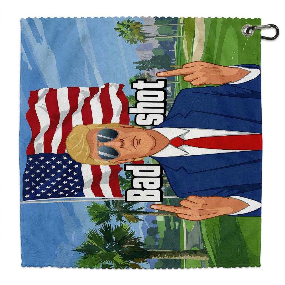 Curves & Clubs Trump Golf Towel| Trump 100 Dollar Bill Towel| American Towel| Funny Golf Towel| Golf Bag Accessory With Clip| Golf Towels For Golf Bags (Bad Shot) Curves & Clubs Trump Golf Towel| Trump 100 Dollar Bill Towel| American Towel| Funny Golf Towel| Golf Bag Accessory With Clip| Golf Towels For Golf Bags (Bad Shot)