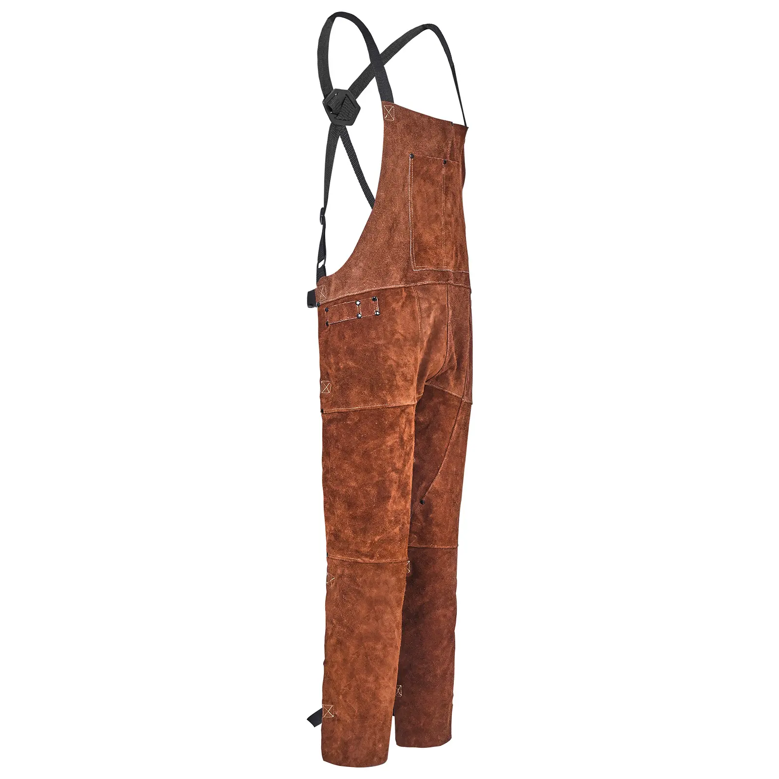 Cowhide Leather Split-Leg Welding Apron - Sleeveless XL Plain Overall with Strap, Comfortable for Home Improvement & Building Supplies Use