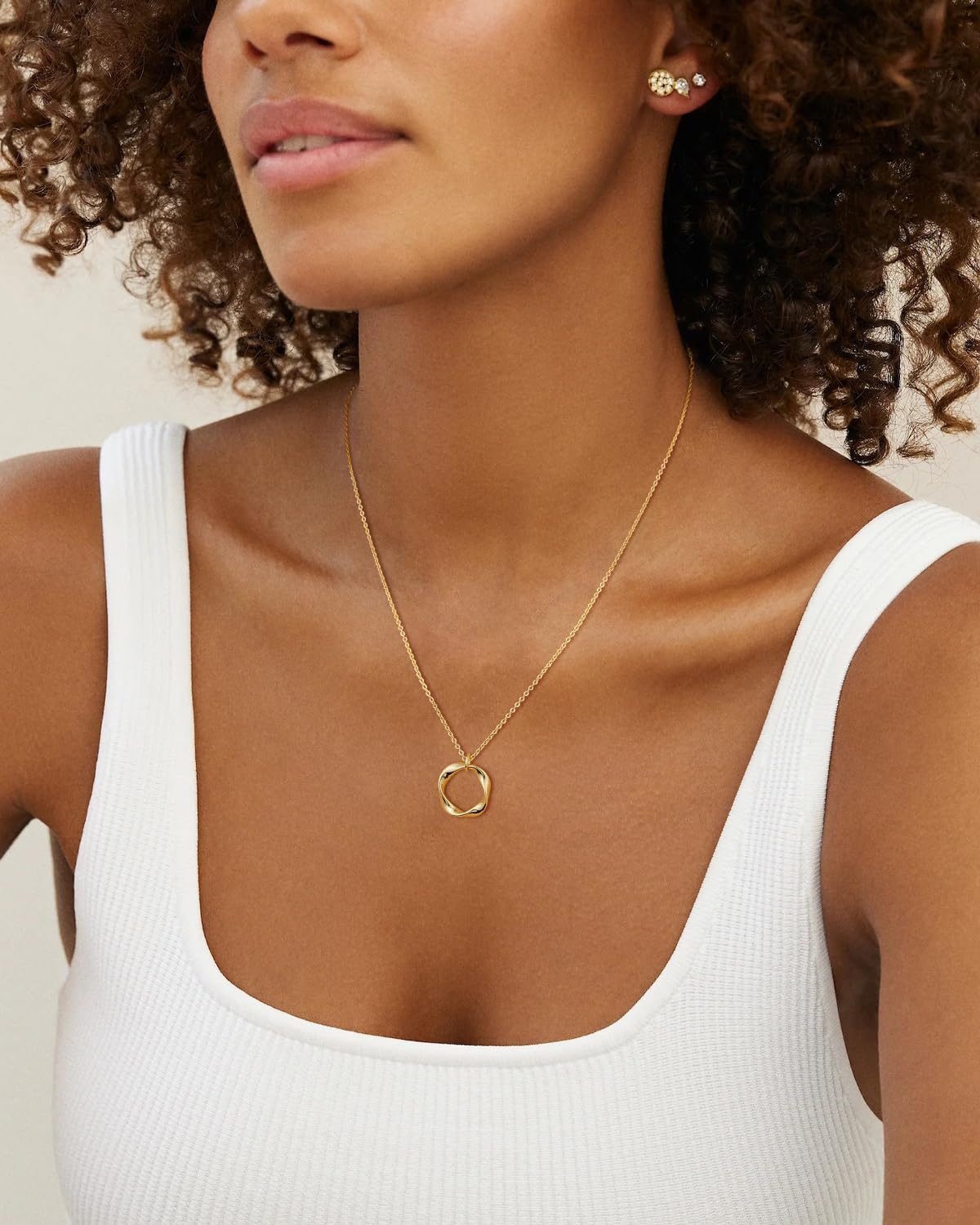 14K Gold Plated Layered Necklaces for Women Trendy, Stackable Dainty Gold Plated Chain Necklace Layering Beach Cute Fashion Pendant Choker Necklaces Jewelry Set Gifts for Women