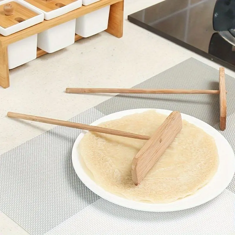 1pc Pancake rake Bamboo dragonfly scraper Pancake tool Pancake push shovel bamboo rake Kitchen baking supplies Home baking supplies Small tools