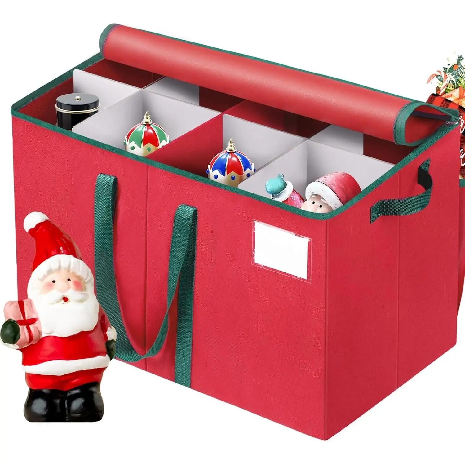 Nutcracker Storage Containers and Figurine Collectibles Storage Box Large Ornament Storage Organizer Stores Up to 8 Holiday Christmas Nutcrackers Figurines Carolers Ornaments Red 15 Inches
