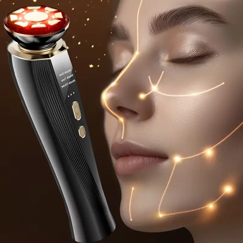 Personal care home-use beauty device - High-frequency rechargeable LED Facial Light phototherapy for wrinkle removal and micro-current facial lifting - Ems skin tightening device