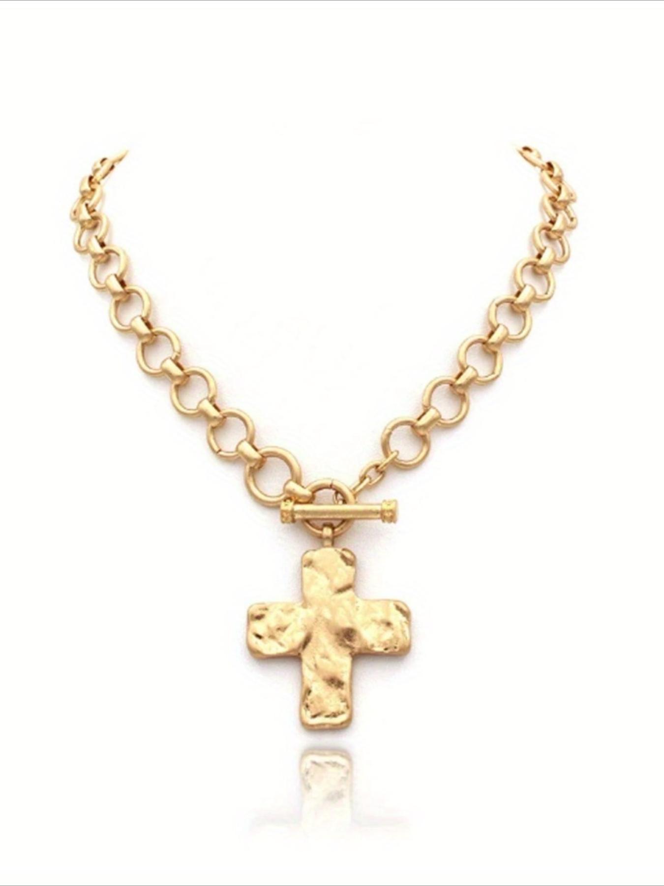 Fashion Cross Pendant Necklace, Vintage Necklace for Party, Daily Decor, Trendy All-match & Exquisite Jewelry for Birthday Gift, Chain Jewelry, Dainty Cross Necklace