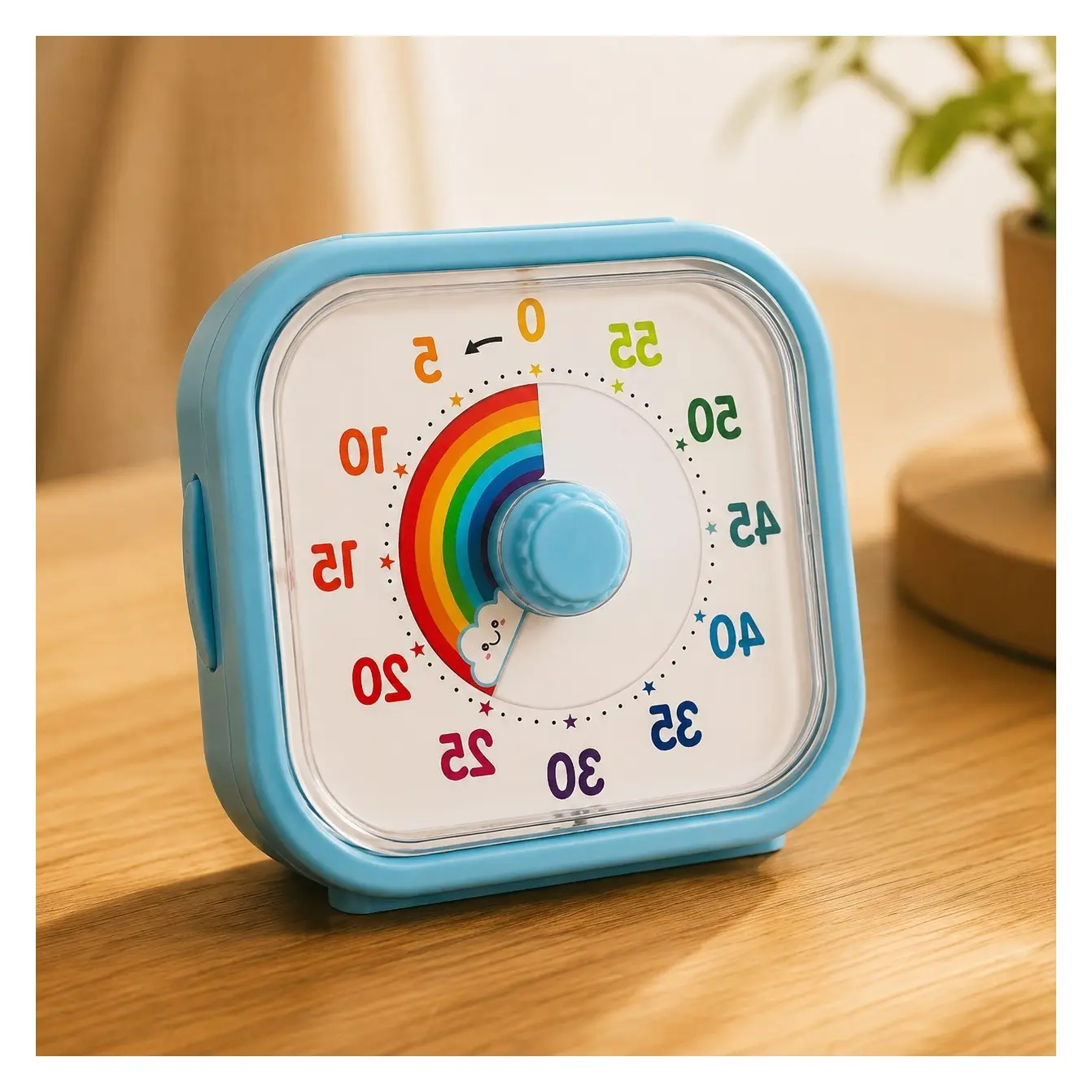 Visual Timer for Kids and Adults, Rainbow Disk 60 Minute Countdown Pomodoro Timer with Pause Function, Silent Time Management Tool, Analog Timer for Classroom, Home, Office (Blue Rainbow)Gift