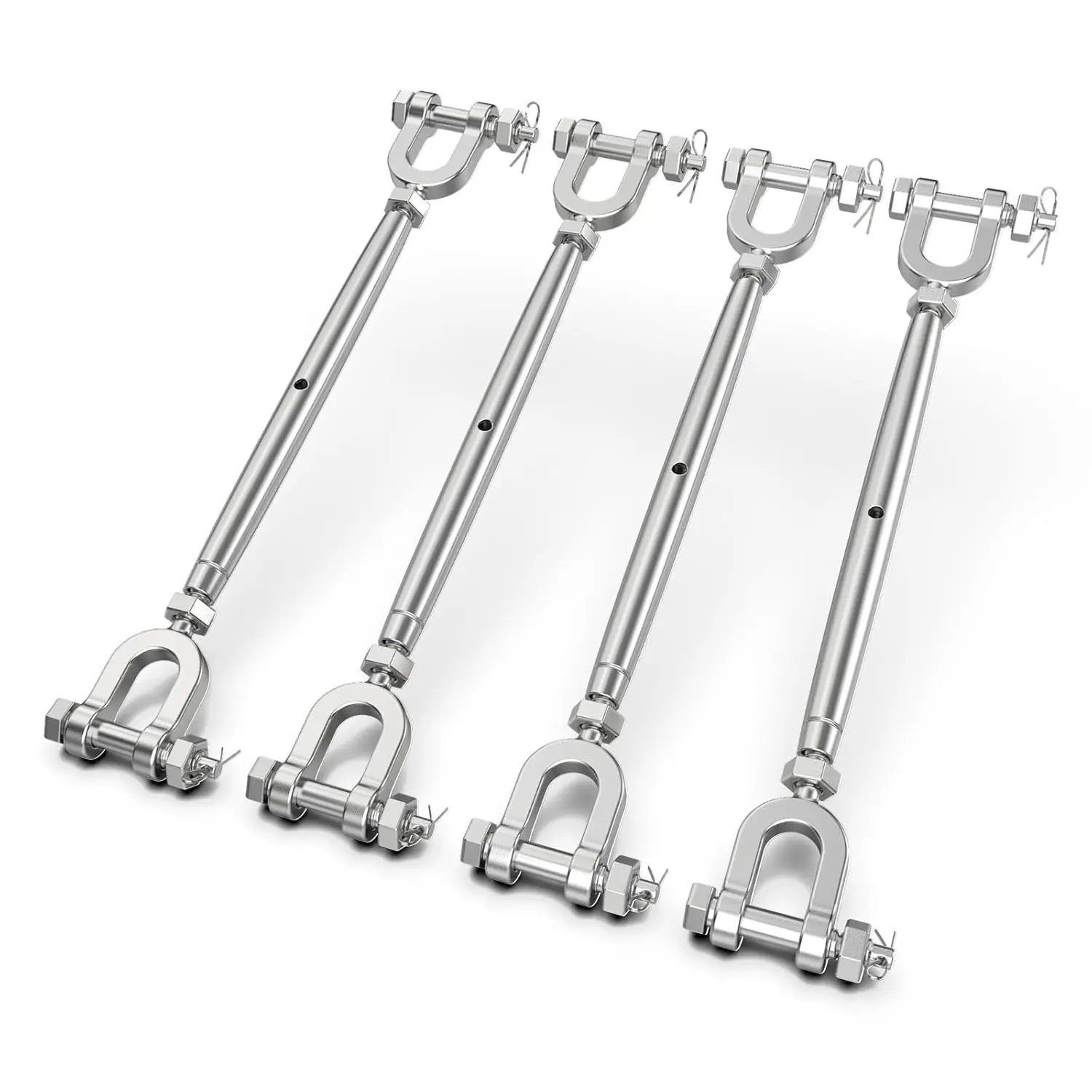 Turnbuckle, 4 Pack 1/4" (M6) 304 Stainless Steel Turnbuckles for Cables Wire, Closed Body Design, 1600 lbs Working Load Limit - Heavy Duty Wire Tensioner for Shade Sail Hardware, Clothesline