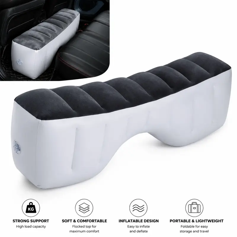 Inflatable Car Back Seat Gap Filler Pad, Universal Car Air Mattress Bed Extender, Portable Sleeping Cushion for SUV Sedan Camping Road Trip Travel Rest