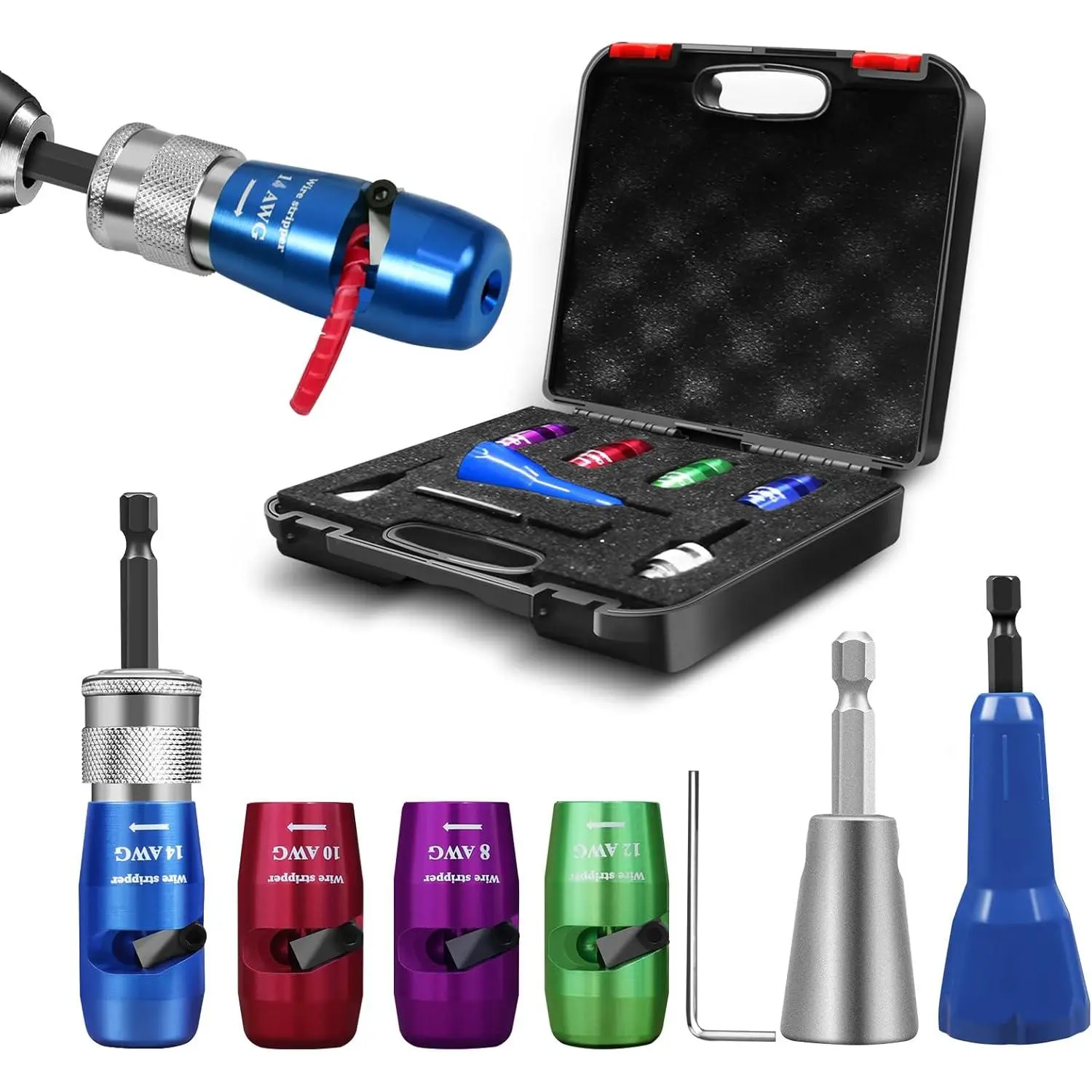 Electrician Wire Twister & Stripper Drill Tool, 2026 Upgraded Tool for Wiring Tasks, 8/10/12/14 AWG Sizes, Boosts Work Efficiency 30x