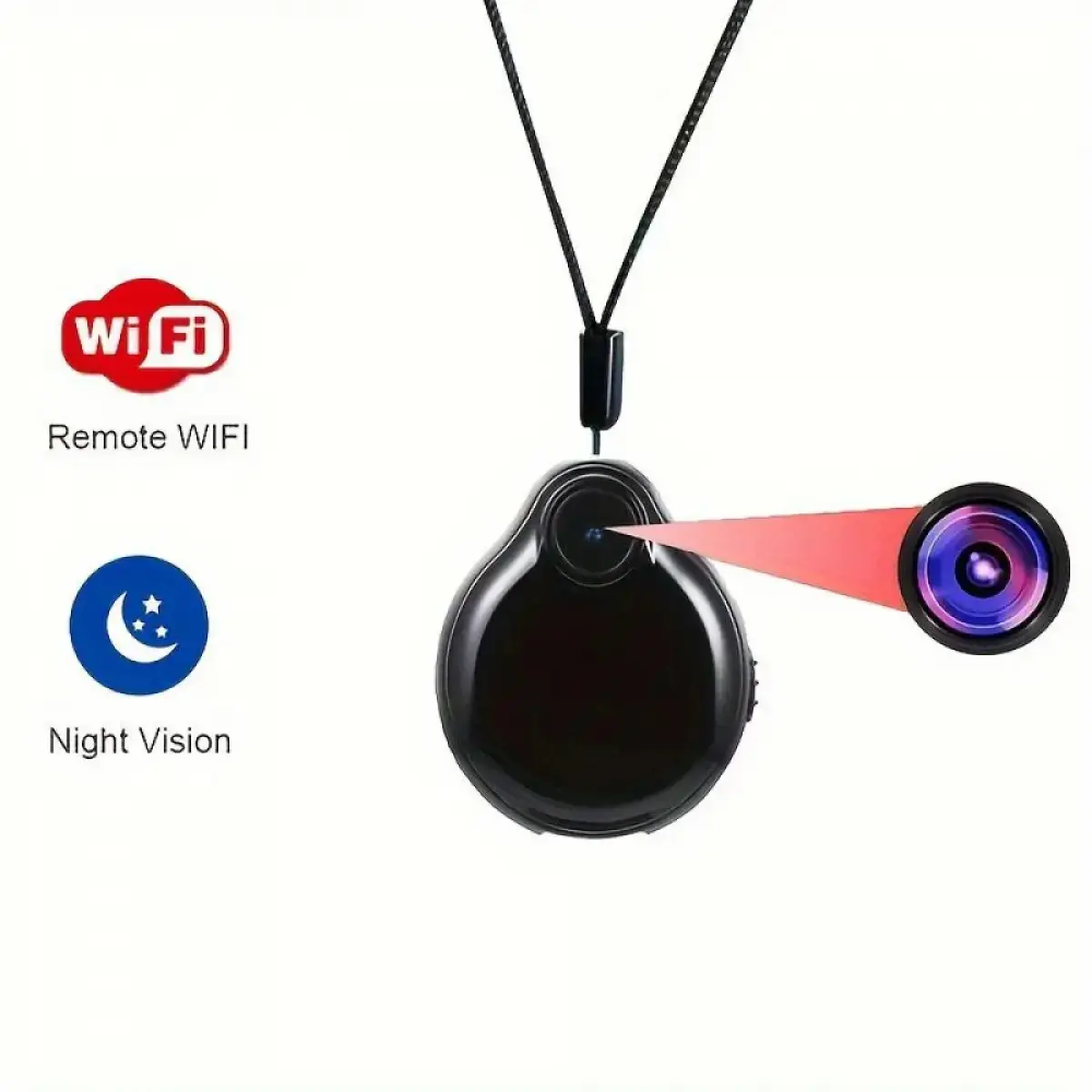 Wireless Camera WiFi Wireless Mini Body Camera, Wearable Micro Cam With Motion Sensor, Smart Video & Voice Recorder, Portable Home Security Camcorder With Built-In Battery Black    Mini Wifi Security Camera Wireless    Wireless Surveillance Camera