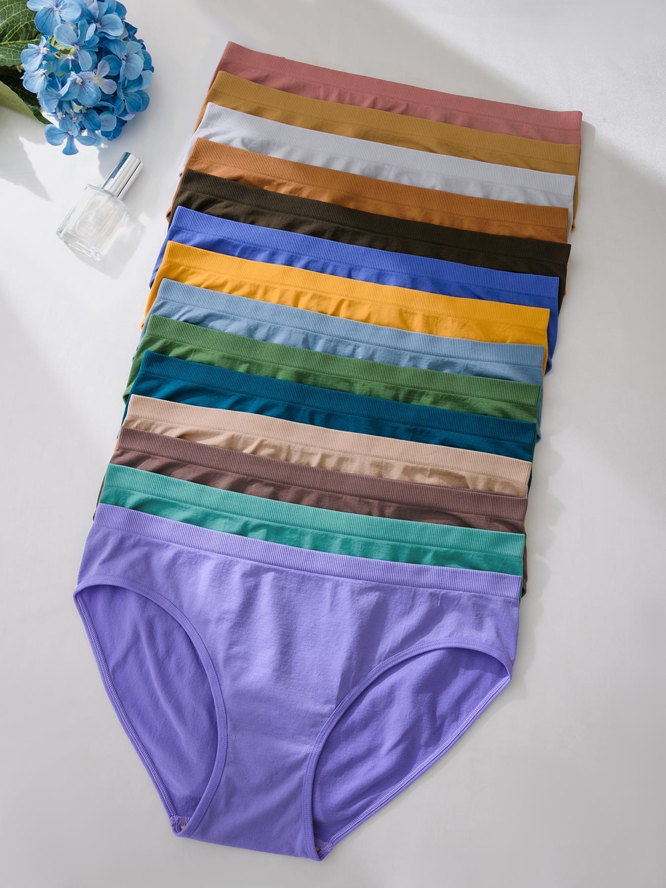 【Plus Size】 Solid Color Panty, Soft Comfy Breathable Knicker for Daily Wear, Women's Underwear for All Seasons, Soft Comfy Brief, Womenswear, Fashion Breathable Underwear, Soft Breathable Panties