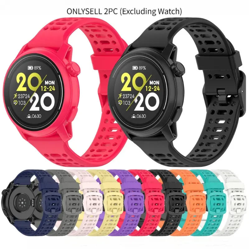 2Pcs Soft Sweat-Resistant Solid Color Replacement Watch Band,Durable Wrist Strap Compatible With COROS PACE3,Huawei,Xiaomi,Samsung,Garmin,Suunto,Oppo,Vivo 20mm 22mm Smartwatch Accessory (Watch Not Included)