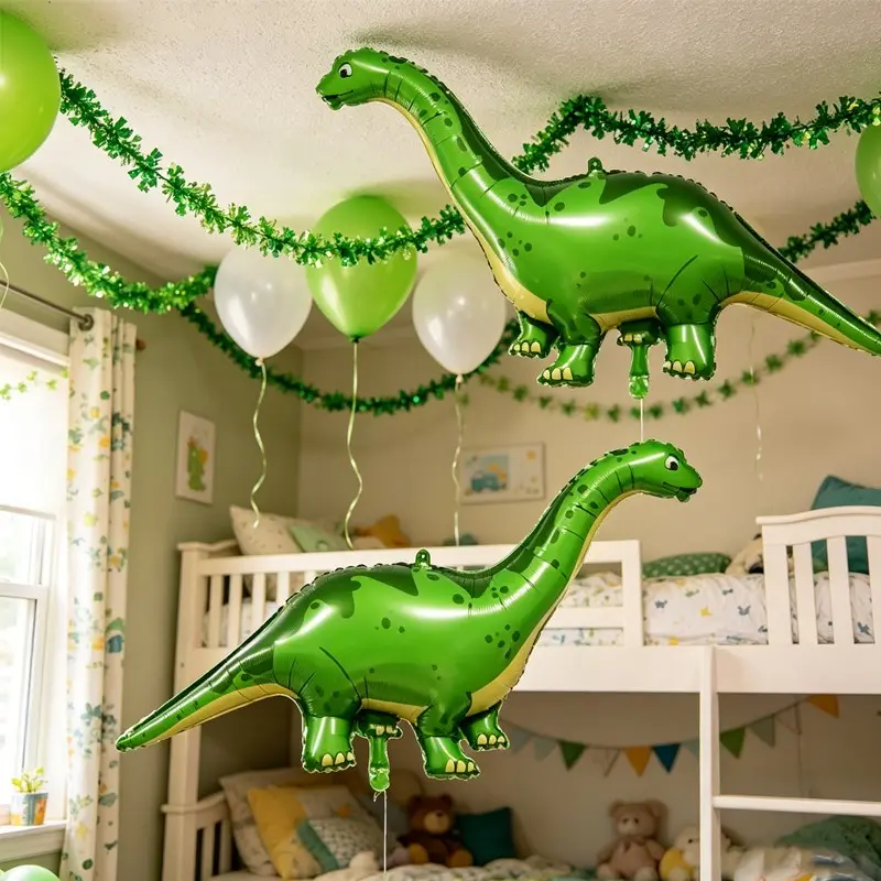 2pcs Dinosaur Foil Balloons, Large Long Neck Dragon Party Decorations, Kids Birthday Party Supplies, Christmas Halloween Decor