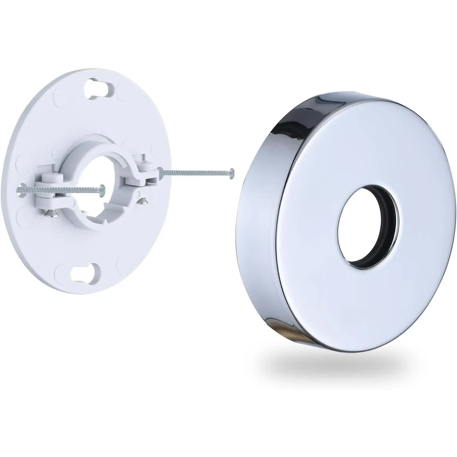 Chrome Shower Arm Flange, Shower Arm Stabilizer Bracket and Flange Cover Plate