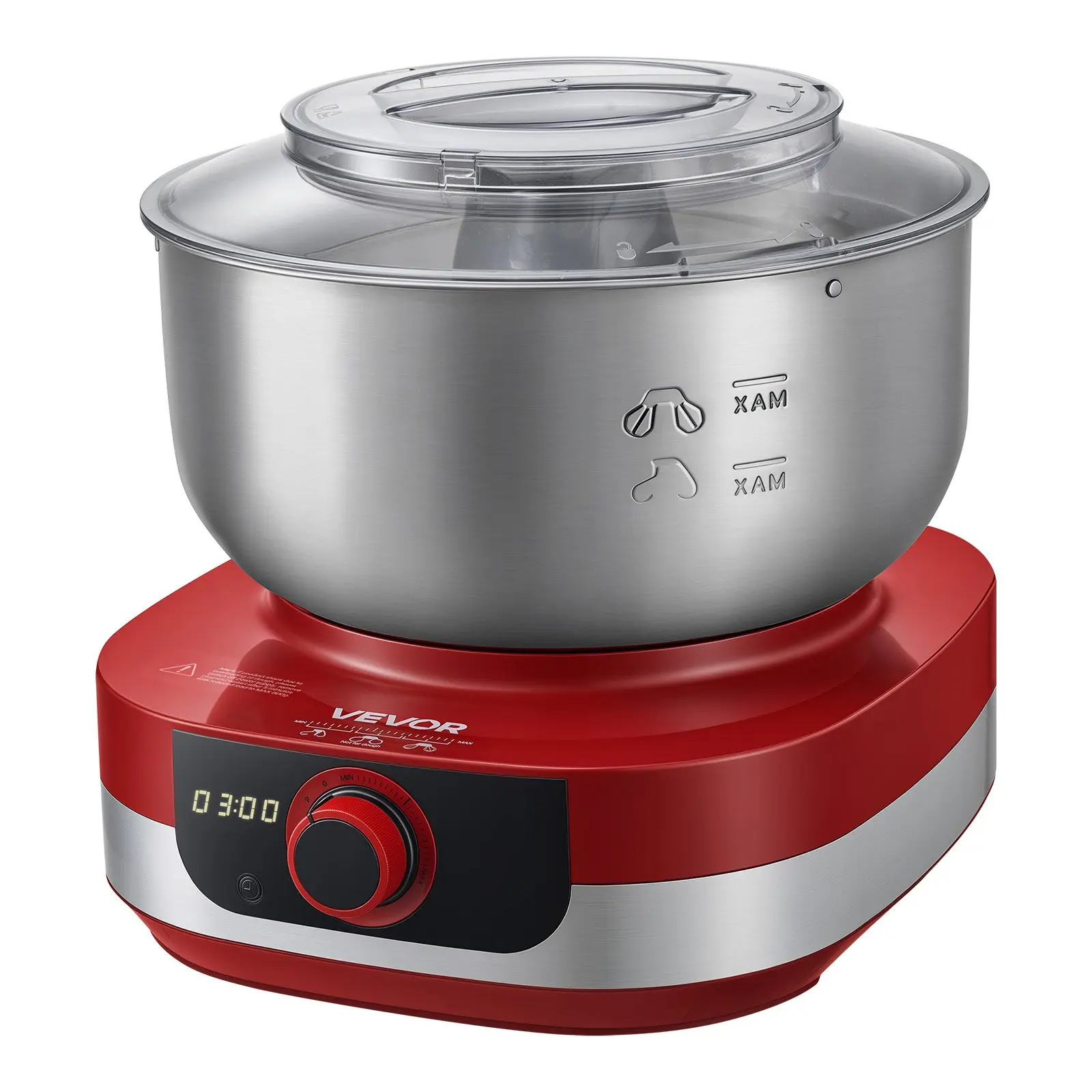 【DealsForYouDays】VEVOR 5.3 Qt Electric Dough Maker 500W Stand Mixer - Stainless Steel Bowl, Removable Lid, Stepless Speed Adjustment, Dough Kneader, Whisk, Beater for Pizza, Bread