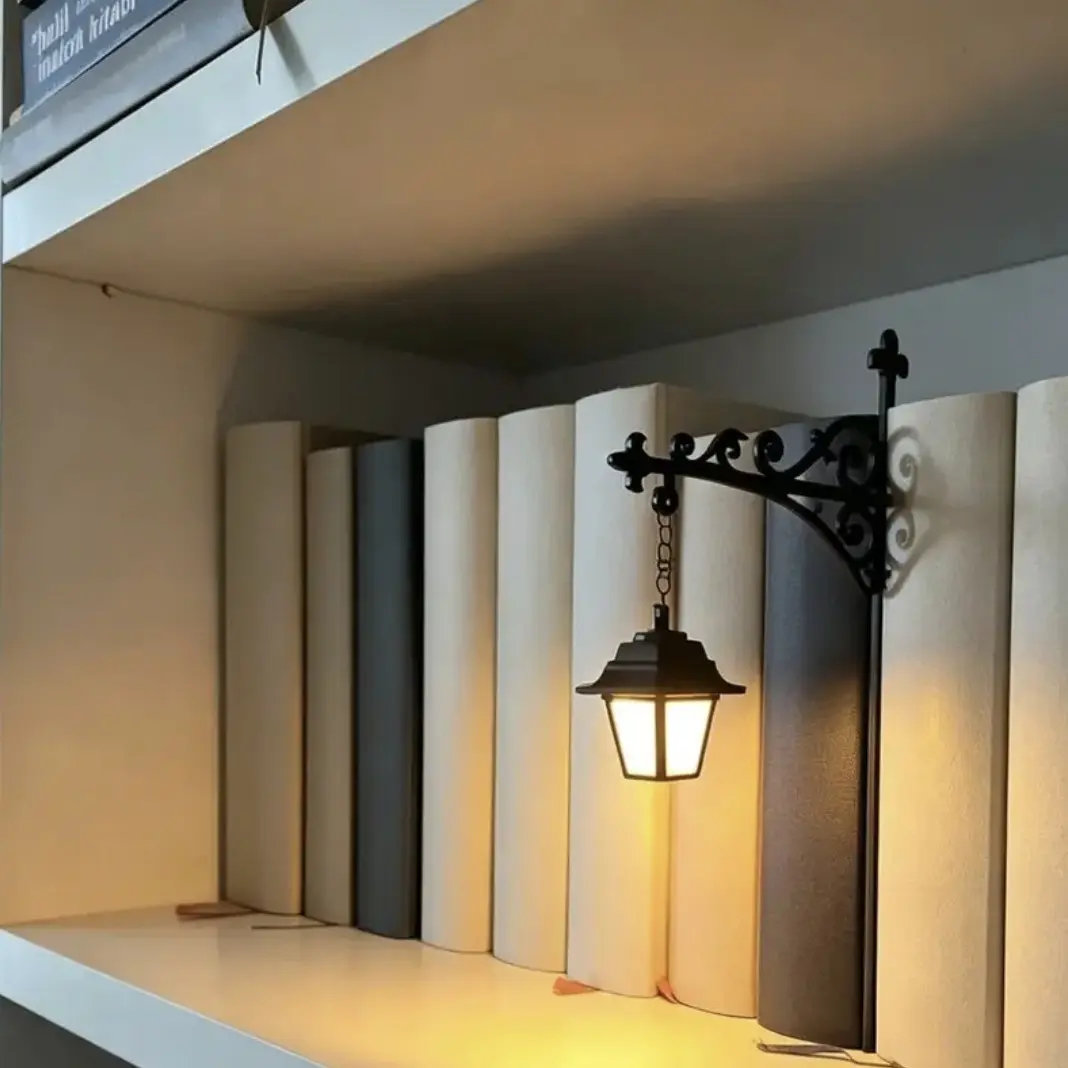 Library Lantern Decorative Bookshelf Light, Mini Hanging Shelf Lamp, Warm LED Nightlight, Cozy Indoor Lighting, Reading Corner Ornament, Halloween Decoration, Reader Gift, Home Decor Light