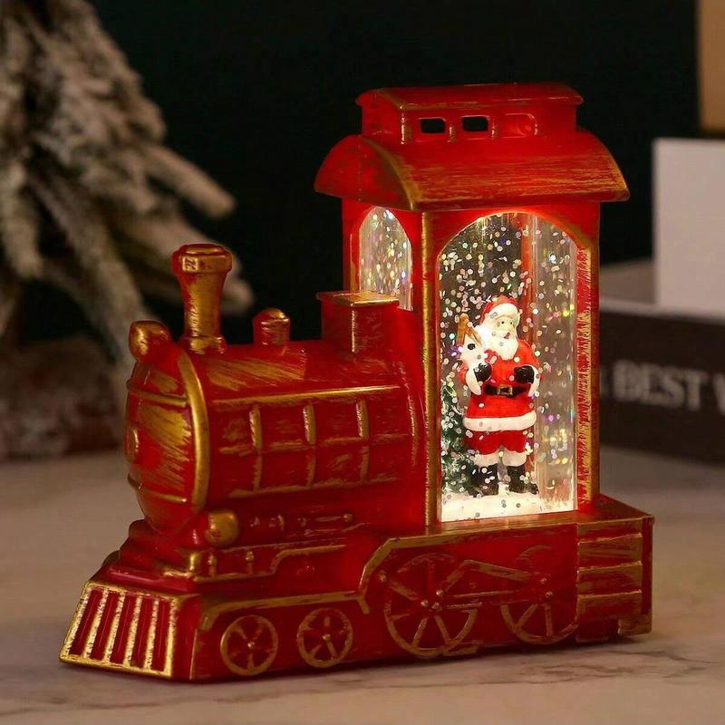Christmas Water Car Decoration, Santa Claus Tree Snowman Wind Lamp, LED Mood Light, Magical Festive Night Light Gift, Holiday Decorations Supplies, Room Decor Ornament