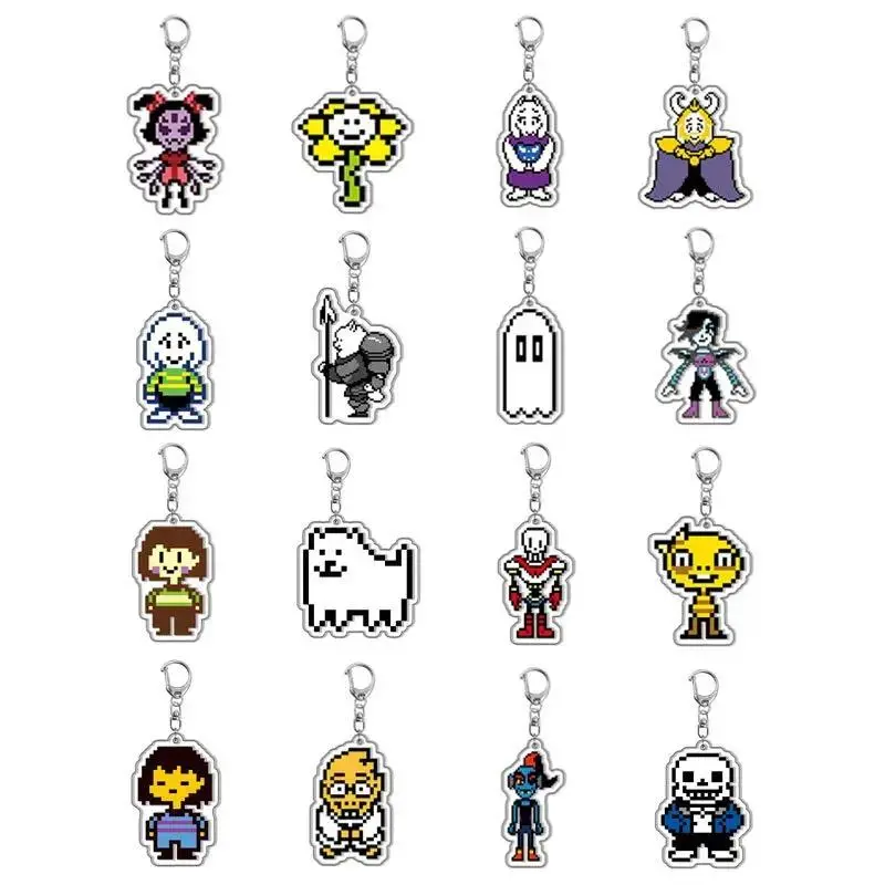 Anime Undertale Acrylic Fun Keychain Jewelry Friend Gift Bag Charm Keyring Souvenir Creative Key Chain Pendant Llavero Kingring