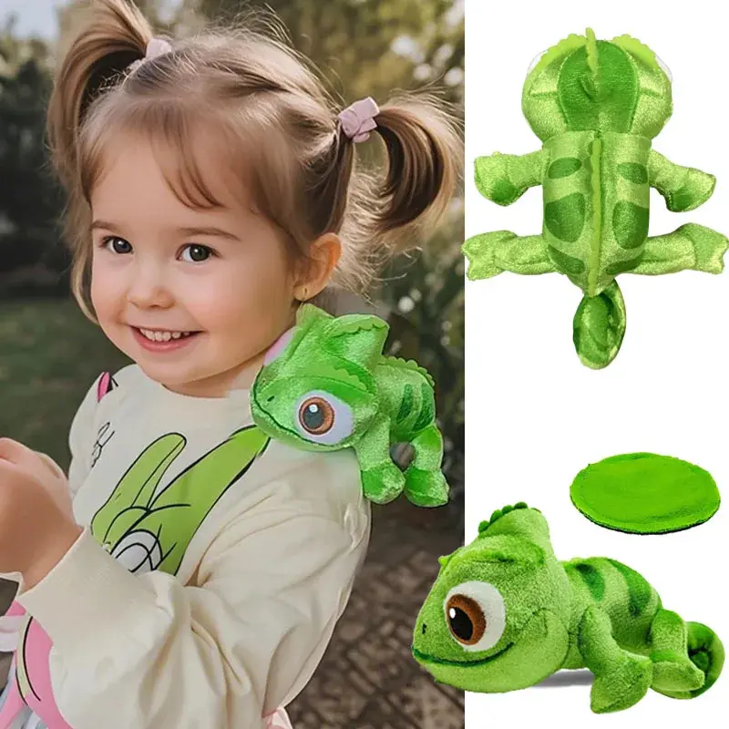 14 cm 3D Printed Cute Chameleon Stuffed Toy, 3D Lizard Plush Doll, Shoulder-Sitting Creative Clothing Accessory, Kid’s Birthday Gift, Clothing Accessories