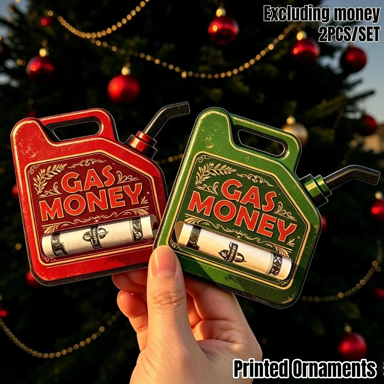 Humorous and Fun Christmas Couple Gift - Gas Money Themed Wooden Money Holder, Ideal Holiday Decoration, Perfect for Christmas, Thanksgiving, and New Year!