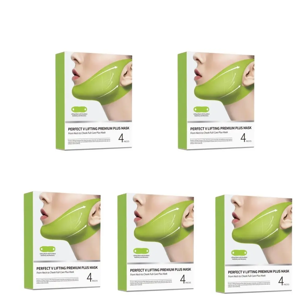 5 Boxes 20 Pcs Gentle Chin Care Masks, Lightweight Comfortable Daily At Home Facial Care, Soft Lifting Face Tightener Mask, Cactus Collagen V Face Lift Ear Mask