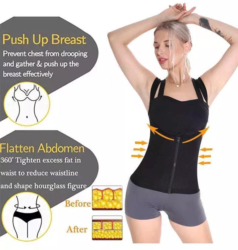 Sauna Suit for Women Waist Trainer Vest for Women Sweat Tank Top Shaper for Women with Zipper