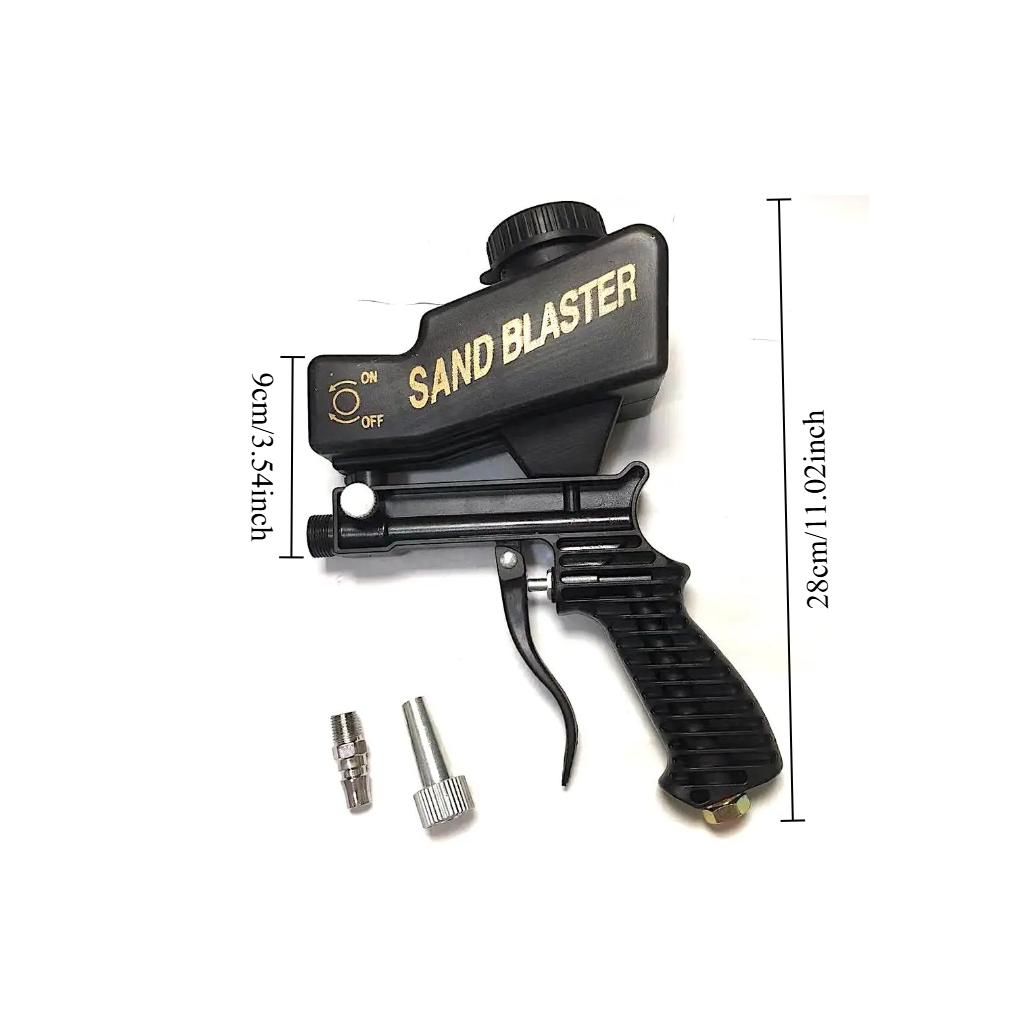 Portable Air-Powered Sandblaster, Mini Gravity-Driven Tool, Handheld Air Abrasion Machine, Connected to Compressor