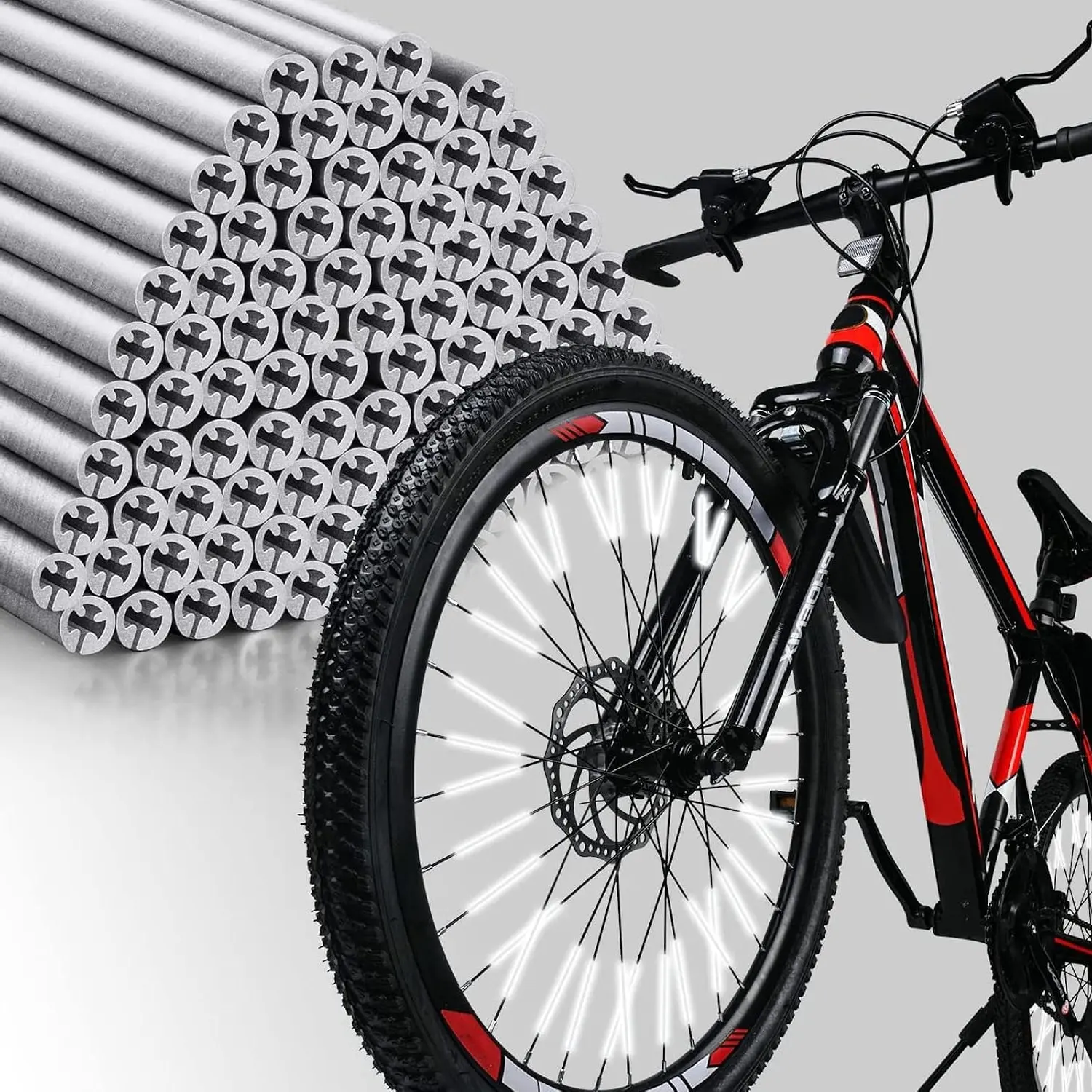 Bike Spoke Reflector, 48Pcs/ 96Pcs 360° Visibility Bike Spoke Reflectors, Waterproof Bicycle Reflective Clips Warning Spoke Lights Covers- Fit for Mountain and Road Bikes (1.9-2.4mm)