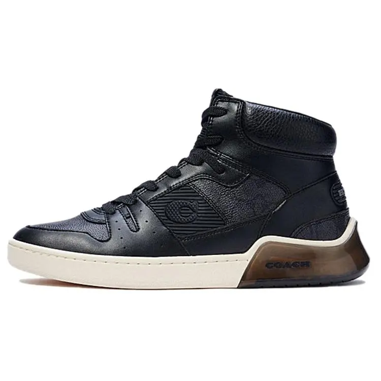 COACH CitySole High-Top Fashion Sneakers for Men in Black Verifiable, with credentials and supporting global authentication