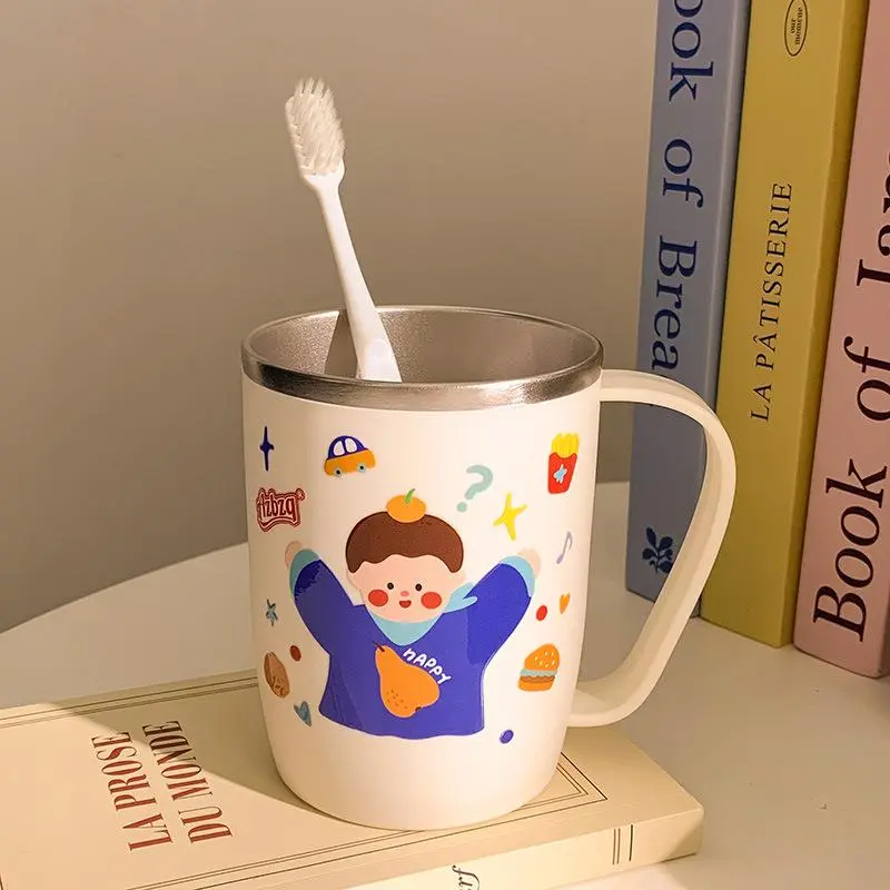1pc Whimsical Family Mouthwash Cup, High Aesthetic Couple Toothbrush Cartoon Cup for Home Use