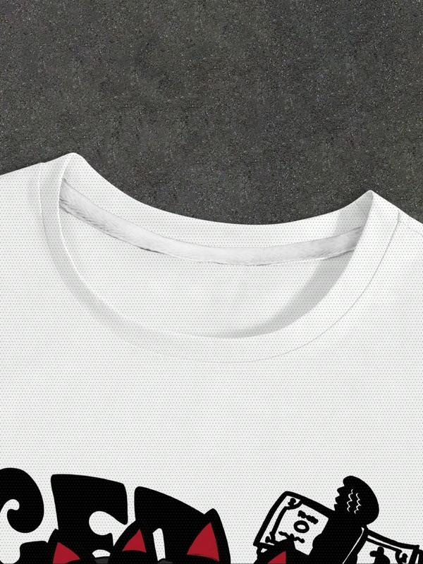 1 Set Unisex Graphic Tracksuit Casual Sportswear Y2K Streetwear "GET RICH OR GO CRAZY" Skeleton & Red Star Flare Pants for Hip Hop