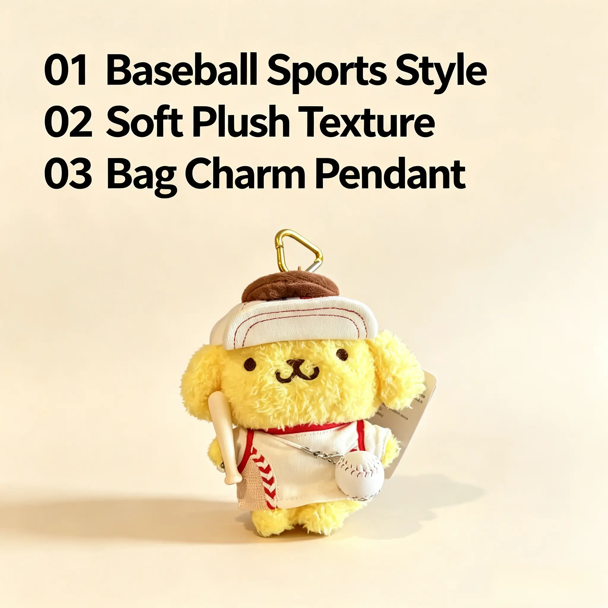 Adorable Chef‑Style Pompompurin Plush Keychain, Soft Kawaii Stuffed Doll Bag Pendant, Perfect Collectible Gift for Girls